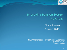 Improving Pension Coverage of Informal Sector Workers