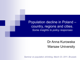 Population decline in Poland – country, regions and cities. Some