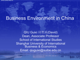 Business Environment In China