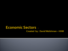 PPT presentation on the various economic sectors