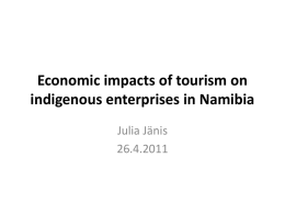 Economic impacts of tourism on indigenous enterprises in Namibia