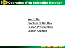 Operating with Scientific Notation
