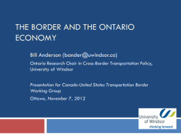 Border and Ontario Economy