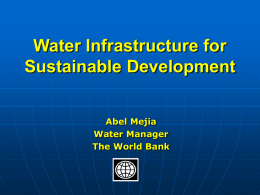 Water Infrastructure for Sustainable Development