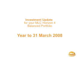 Investment Update for your MLC Horizon 4 Balanced