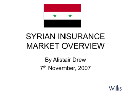 SYRIAN INSURANCE MARKET OVERVIEW