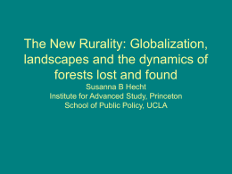 The New Rurality: Globalization, landscapes and the