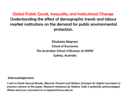 Global Public Goods, Inequality and Institutional Change