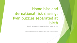 Home bias and international risk sharing: Twin puzzles