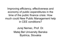 Improving efficiency, effectiveness and economy of public