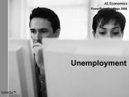 Unemployment - Real Synergy