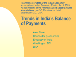 Trends in India’s Balance of Payments