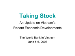 Taking Stock An Update on Vietnam’s Recent economic