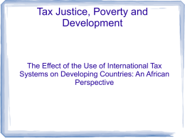 Tax Injustice and Poverty