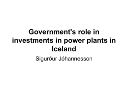 Government's role in investments in power plants in Iceland