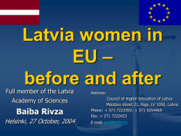 Latvian women in higher education and science
