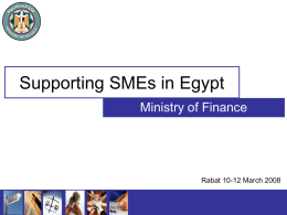 Supporting SMEs in Egypt