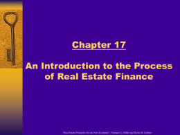 Chapter 17 An Introduction to the Process of Real Estate
