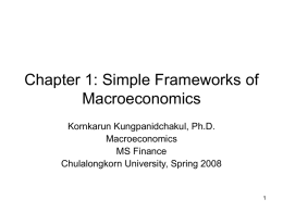 Chapter 1: Simple Frameworks of Macroeconomics
