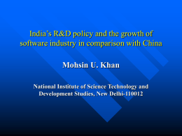 India’s R&D policy and the growth of software industry in