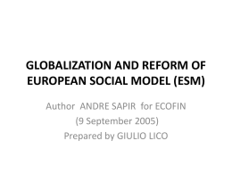 GLOBALIZATION AND REFORM OF EUROPEAN SOCIAL MODEL …