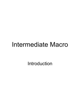 Intermediate Macro - Illinois State University