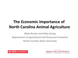The Economic Importance of North Carolina Animal Agriculture