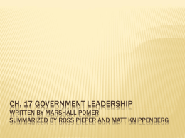 Ch. 17 Government Leadership written by Marshall Pomer