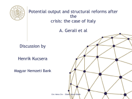 Potential output and structural reforms after the crisis