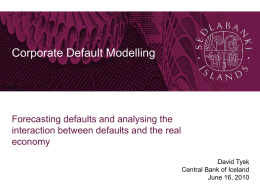 Corporate Default Modelling
