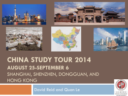 China study tour 2014 September 1