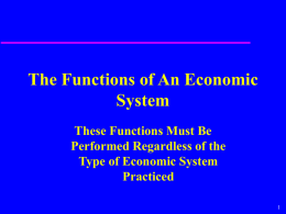 The Fuctions of An Economic System