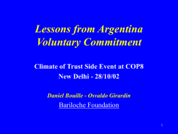 Considerations on Developing Countries Voluntary Emission