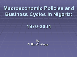 Macroeconomic Policies and Business Cycles in Nigeria