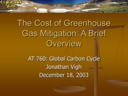 Cost of Greenhouse Gas Mitigation