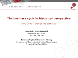 The business cycle in historical perspective 1870