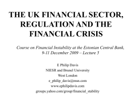 On Financial Regulation and the Financial Crisis