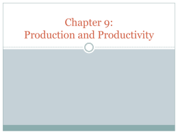 Chapter 9: Production and Productivity