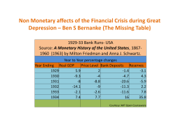 Non Monetary affects of the Financial Crisis during Great