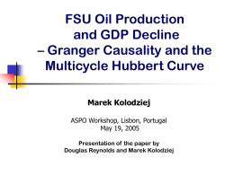 FSU Oil Production and GDP Decline – Granger Causality and