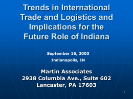 International Trade and Logistics Implications for the