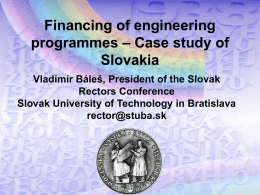Financing of engineering programmes – Case study of Slovakia