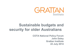 Sustainable budgets and security for older Australians