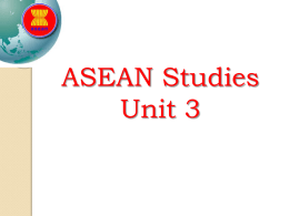ASEAN Studies Unit 3 - St. Francis Xavier Convent School