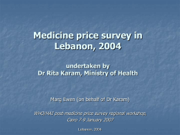 Medicine price survey in