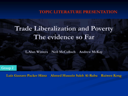 Trade Liberalization and Poverty The evidence so Far