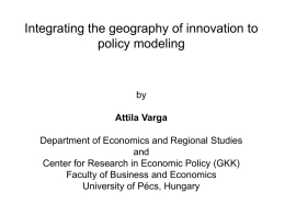 Integrating the geography of innovation to policy modeling