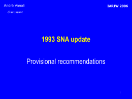 1993 SNA update Provisional recommendations
