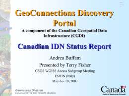 Examples of Statistics Canada and GeoAccess Division