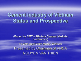 Cement industry of Vietnam Status and Prospective